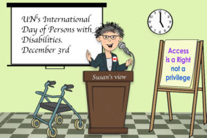 Cartoon speaker on disability pride